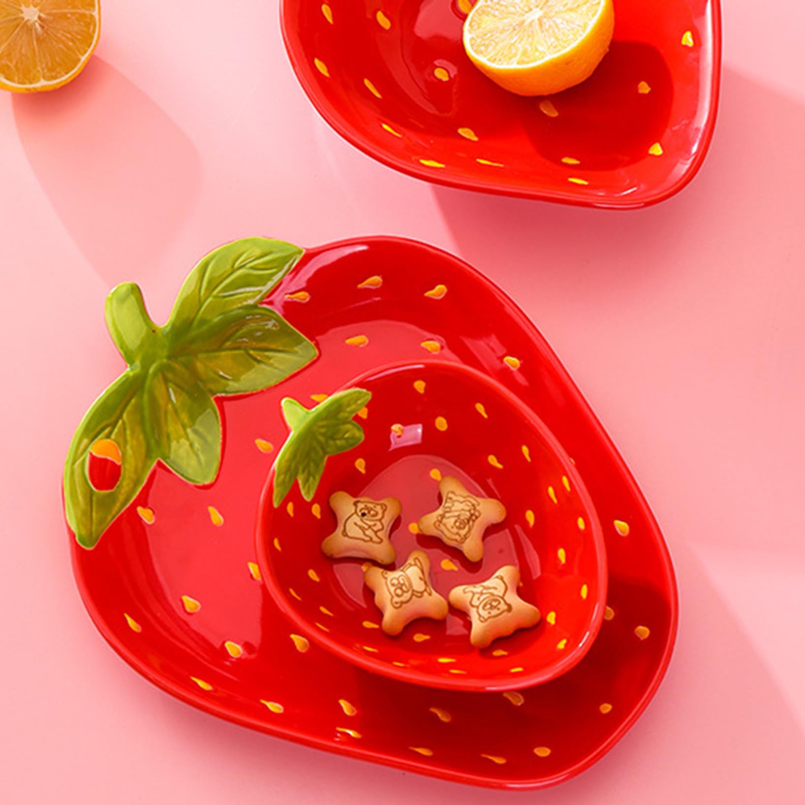 Amazon.co.jp: [ロトンシハイ] プレート 皿 可愛い いちごデザイン